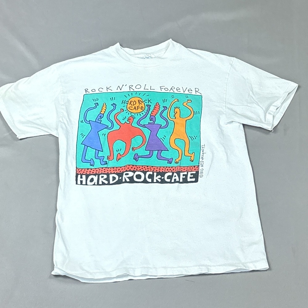 VTG 1992 Big Hed Hard Rock Cafe Honolulu T-Shirt Medium Rock N Roll Forever